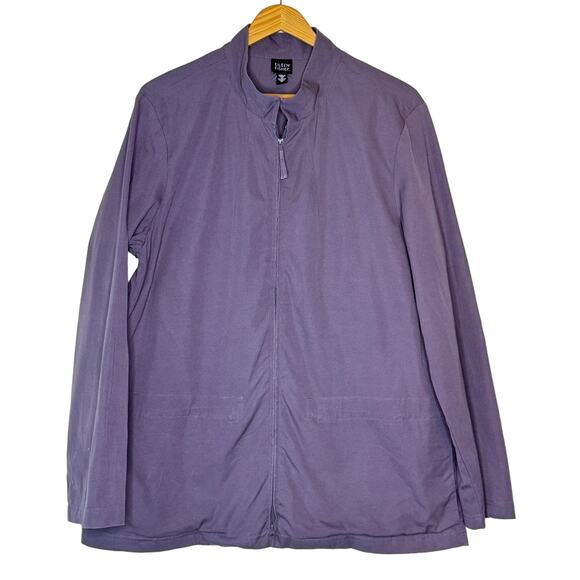 Eileen Fisher Jacket Womens XL Soft Purple Full Zip Lightweight Casual Outerwear - Picture 1 of 10